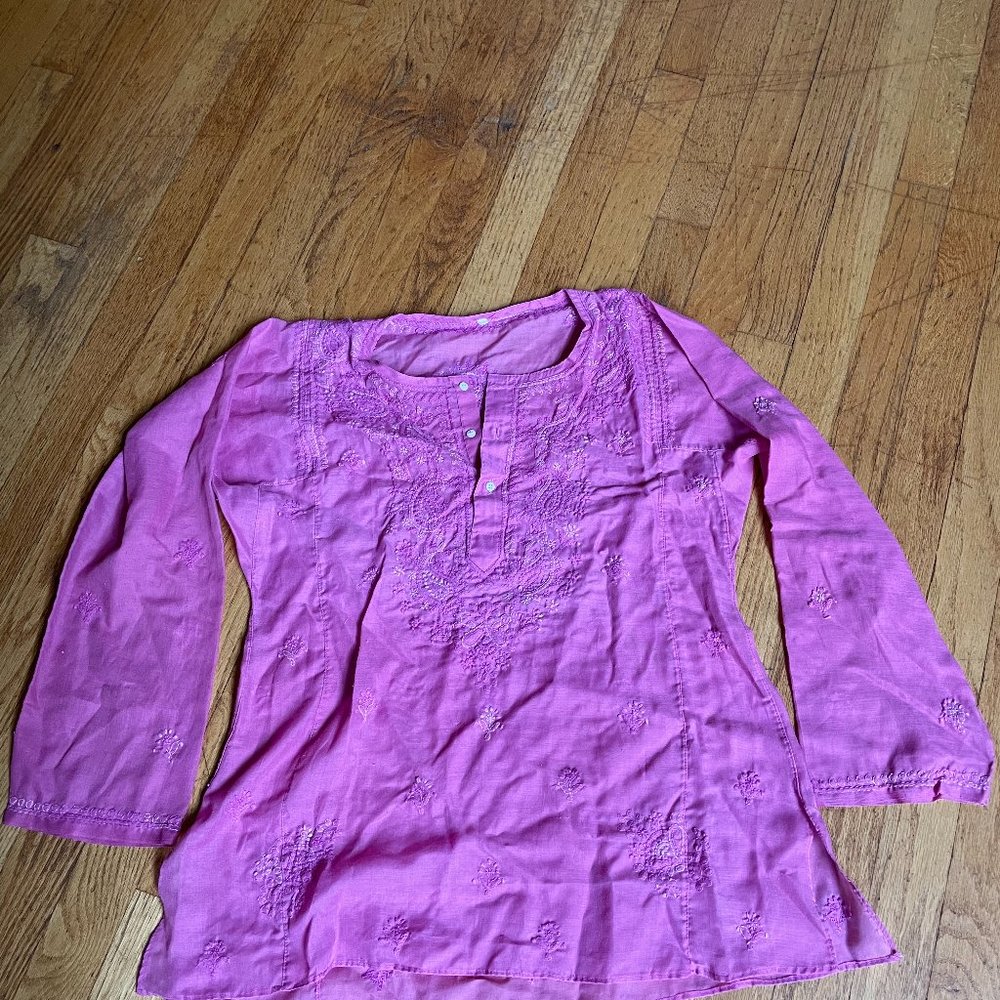India Embroidered Tunic Style Shirt